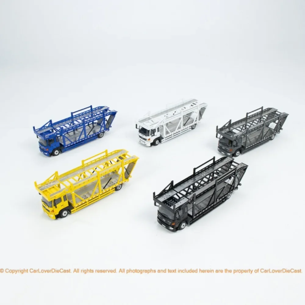 Unique Model 1:64 Scania HINO Ranger 500 Double Deck Bridge Transporter Benz Trailer Semi Removable Alloy Diecast Model Car Toy