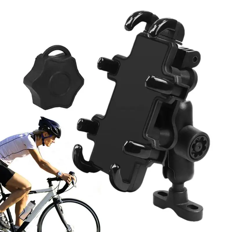 Phone Holder For Motorcycle Anti-Theft 360 Degree Rotatable Alloy Phone Holder Cycling Phone Stand Shock-Absorbing Navigation