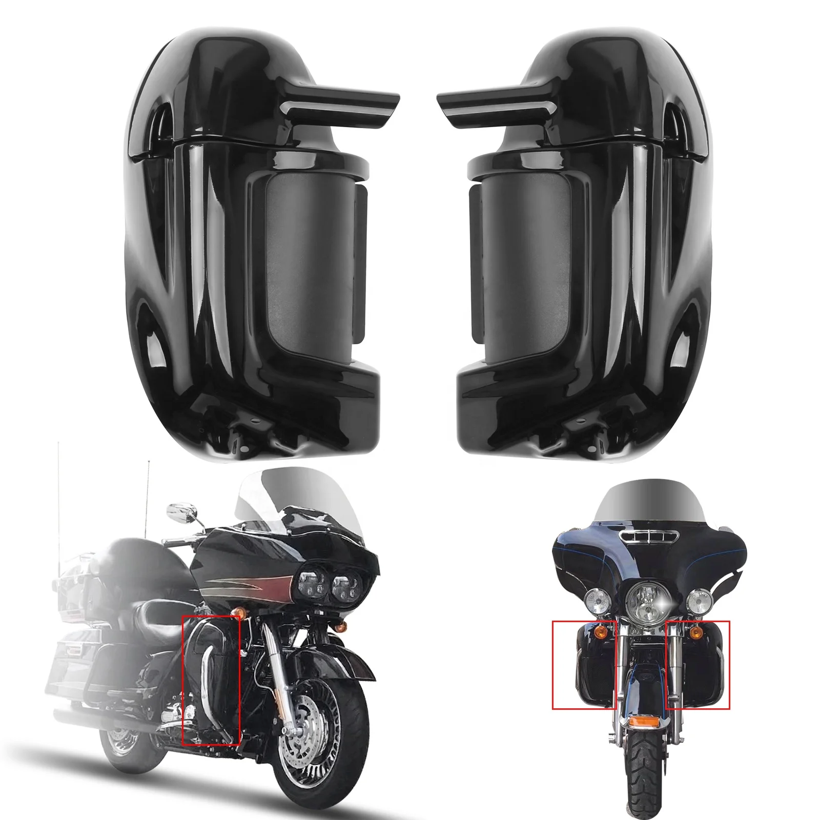 Free Shipping Lower Vented Leg Fairings Glove Box For Harley Road Street Electra Glide 1983-13