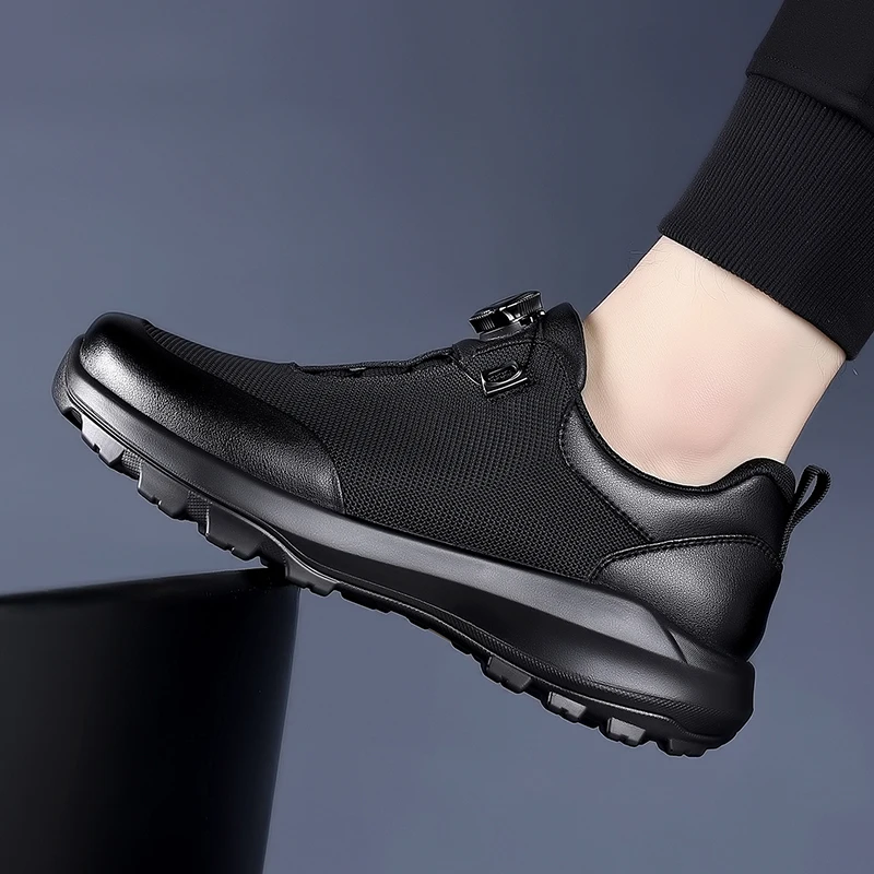 

Summer Men Mesh Sneakers Quick Twist Design Breathable Thick Sole Lightweight Trendy Dad Running Casual Shoes