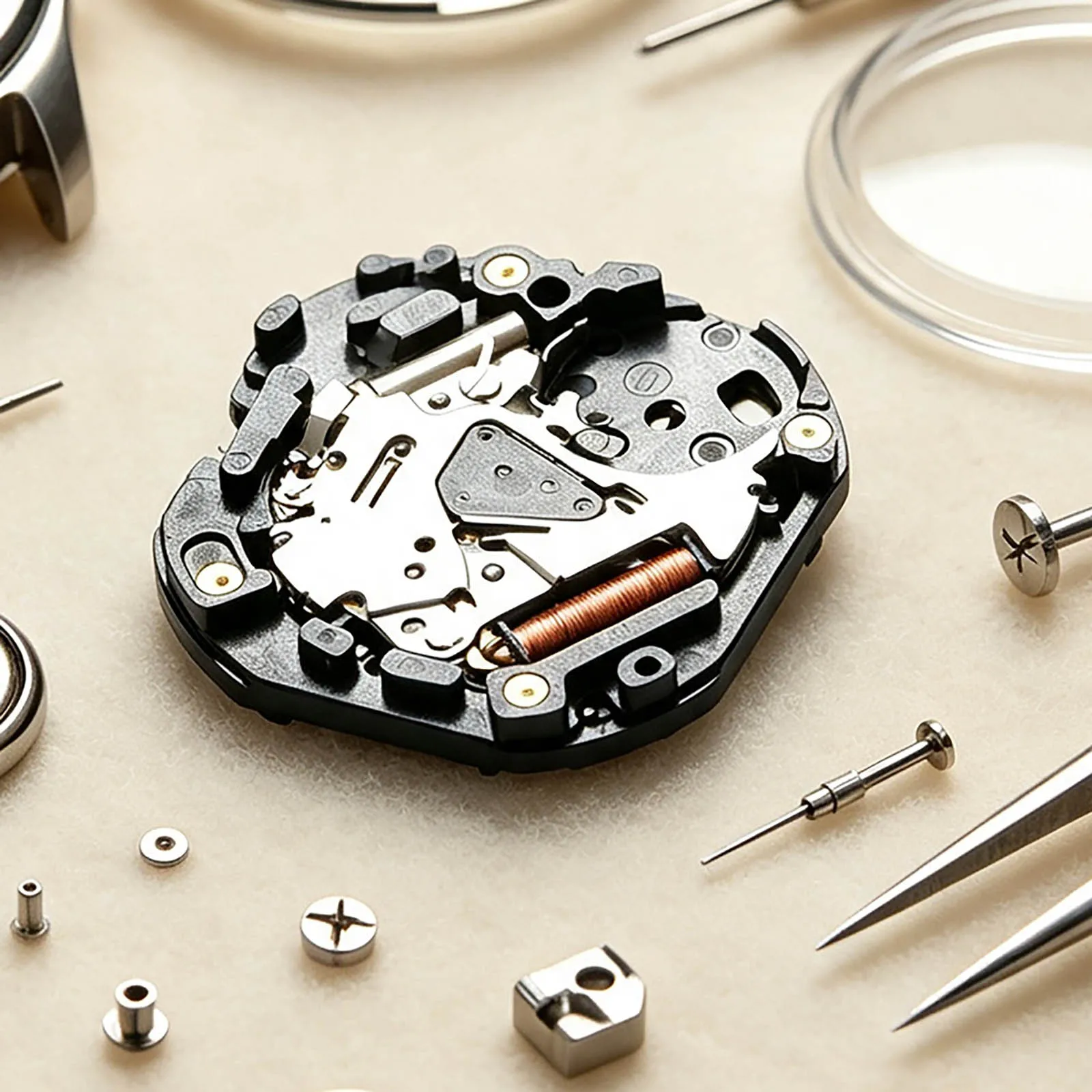 1PC VX3JE Quartz Watch Movement 3 Hands 3 Eyes, 24mm 10½''' Chronograph Repair Part for Watchmaker