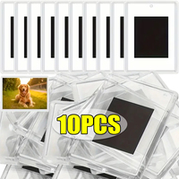 5-10pcs Clear Magnet Photo Frames Acrylic Insert Photo Holders Magnetic Fridge Picture Display Frame Home Office Storage Tools