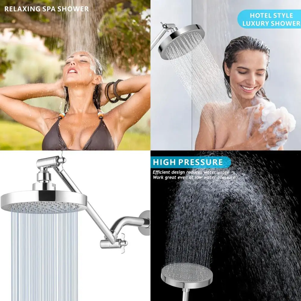 

Luxury Chrome Round Shower Head with 11 Extension Arm for High-Pressure, Modern High-Flow Rainfall Experience