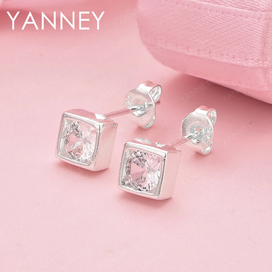 

Роскошные женские серьги из стерлингового серебра 925 пробы с квадратным цирконом, свадебные украшения, модные аксессуары для вечеринок