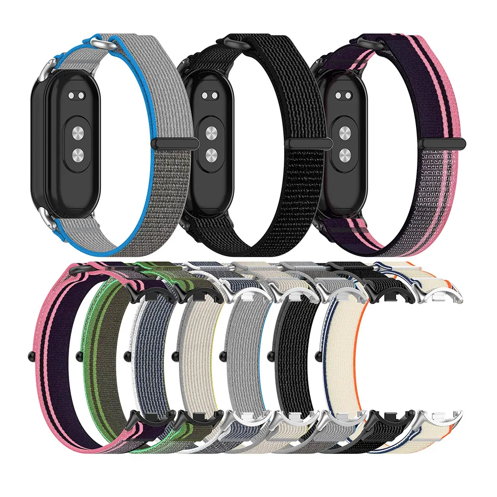 Loop Nylon Strap Mi Band 9 Bracelet Replacement Elastic Watchband for Xiaomi Smart Band 8 NFC Smartwatch Lightly Woven Wristband image 4