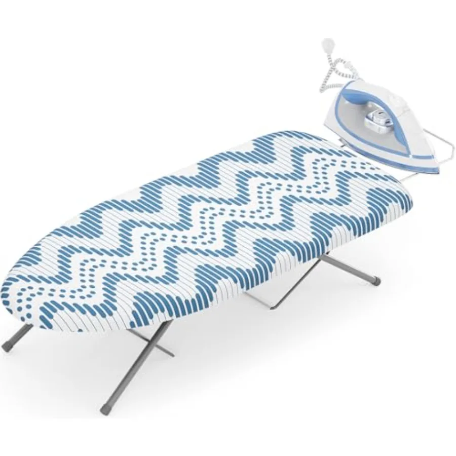 

Tabletop Ironing Board, Small Ironing Boards with Iron Rest, Folding Iron Board, Extra Thick Cover, Portable Tabletop Ironing B