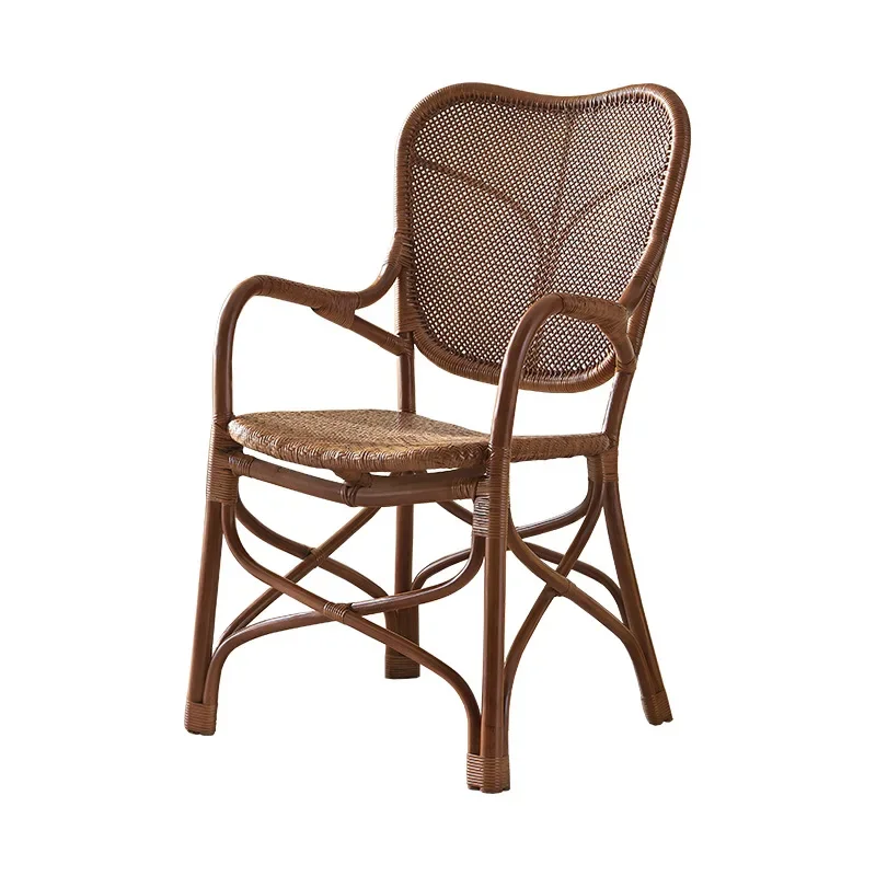 New Chinese rattan rattan chair wabi sandy wind restaurant rattan dining chair