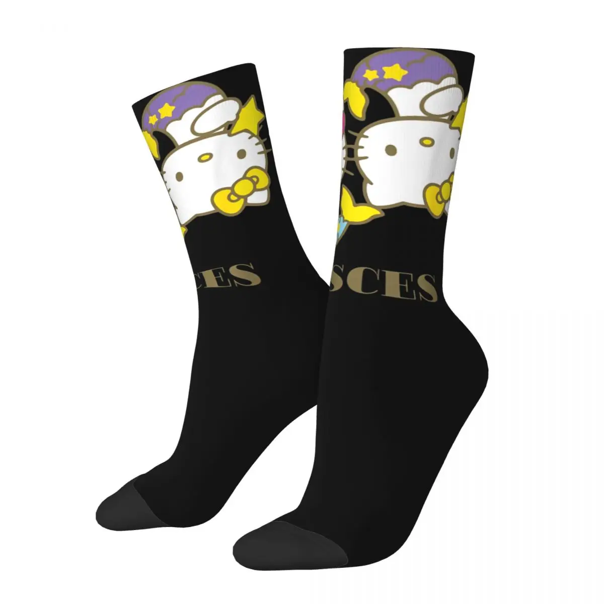 Women's Harajuku Socks Funny Hello Kitty Zodiac Pisces Product Comfortable Socks Suit For All Seasons