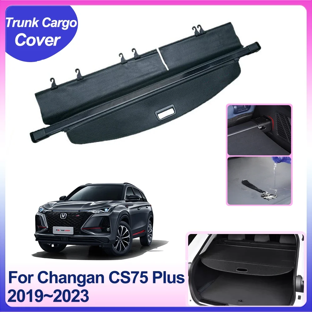 

Rear Trunk Cargo Cover for Changan CS75 Plus 2019~2023 Security Partition Board Blinds Shield Shade Curtain Interior Accessories