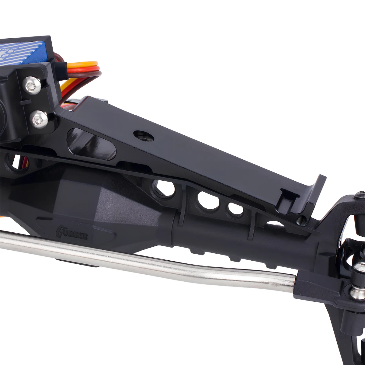 1 Stuks Aluminium Servo En Batterij Mount Met Steering Link Voor 1/10 Rc Crawler Auto Capra Voorraad As upgrade Onderdelen