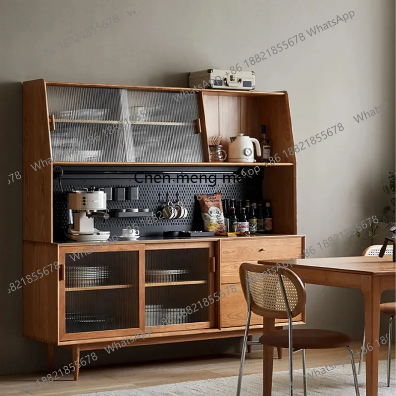 Side cabinet, black cherry wood solid wood cabinet, furniture chest