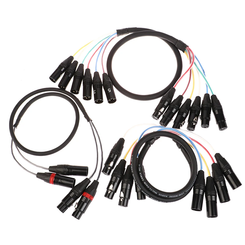 NEW 2 4 6 Channel Professional Multi-Media 3 Pin XLR Cable Male To Female Balanced Audio Extension Cord