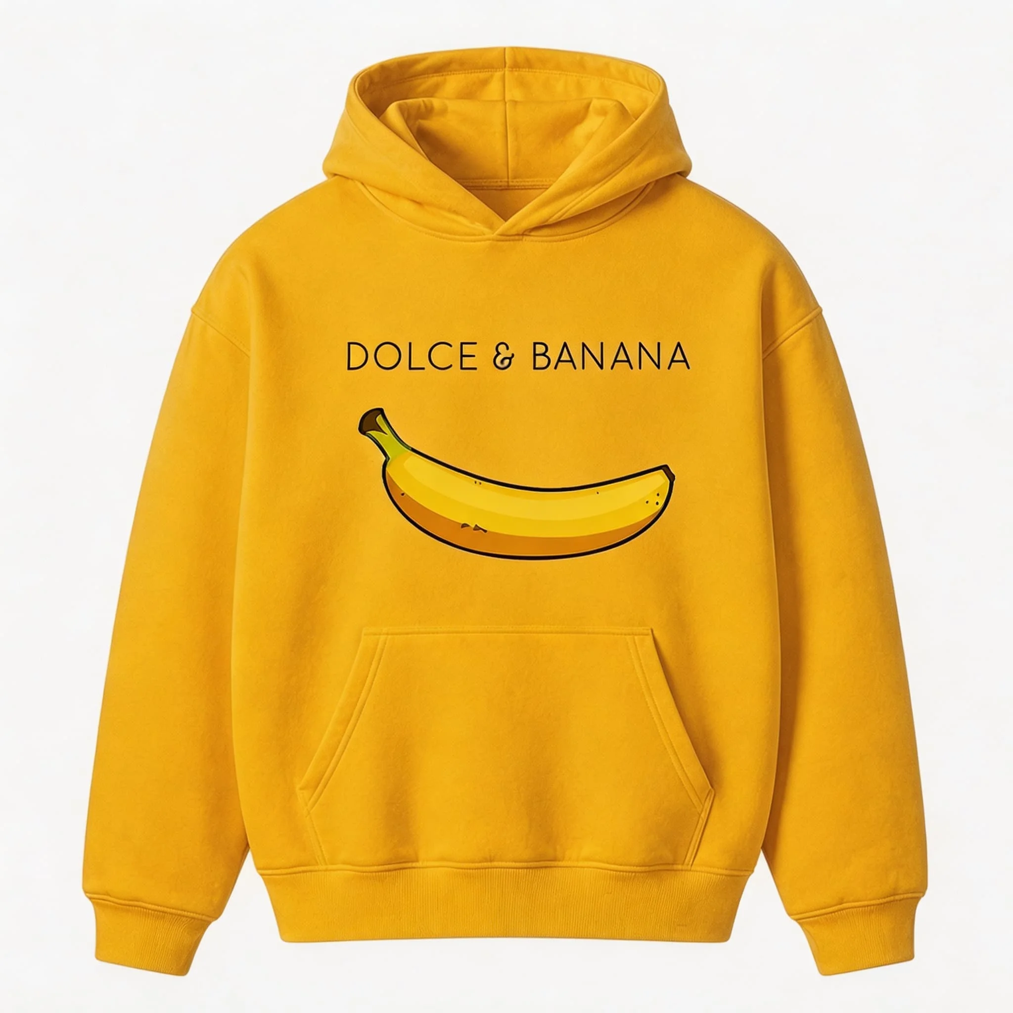 Dolce Banana Fruit Print Autumn Winter Casual Funny Men Hooded Sweatshirt Women Boys Coat Top Parent Child Kid's Cotton Hoodie