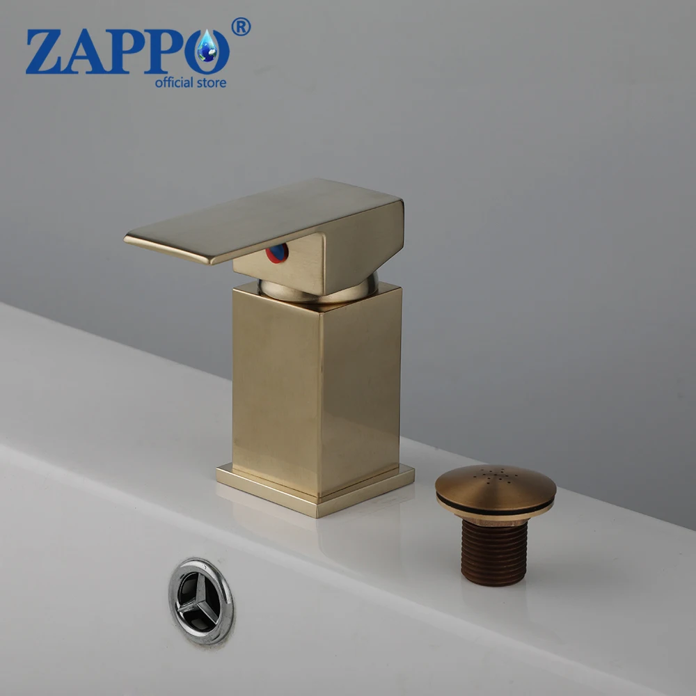 torneira zappo bide para agua quente e fria valvula de controle torneira de banheira valvula de mistura deck montado ouro escovado 01