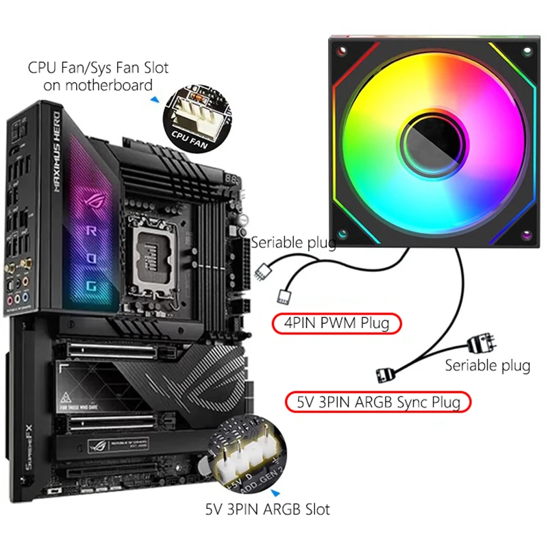 JUMPEAK FX120 ARGB Sync Infinite Mirror Effect 120mm Cooling Fan PWM Quiet 12cm RGB Fans For PC Computer Case CPU Water Cooler