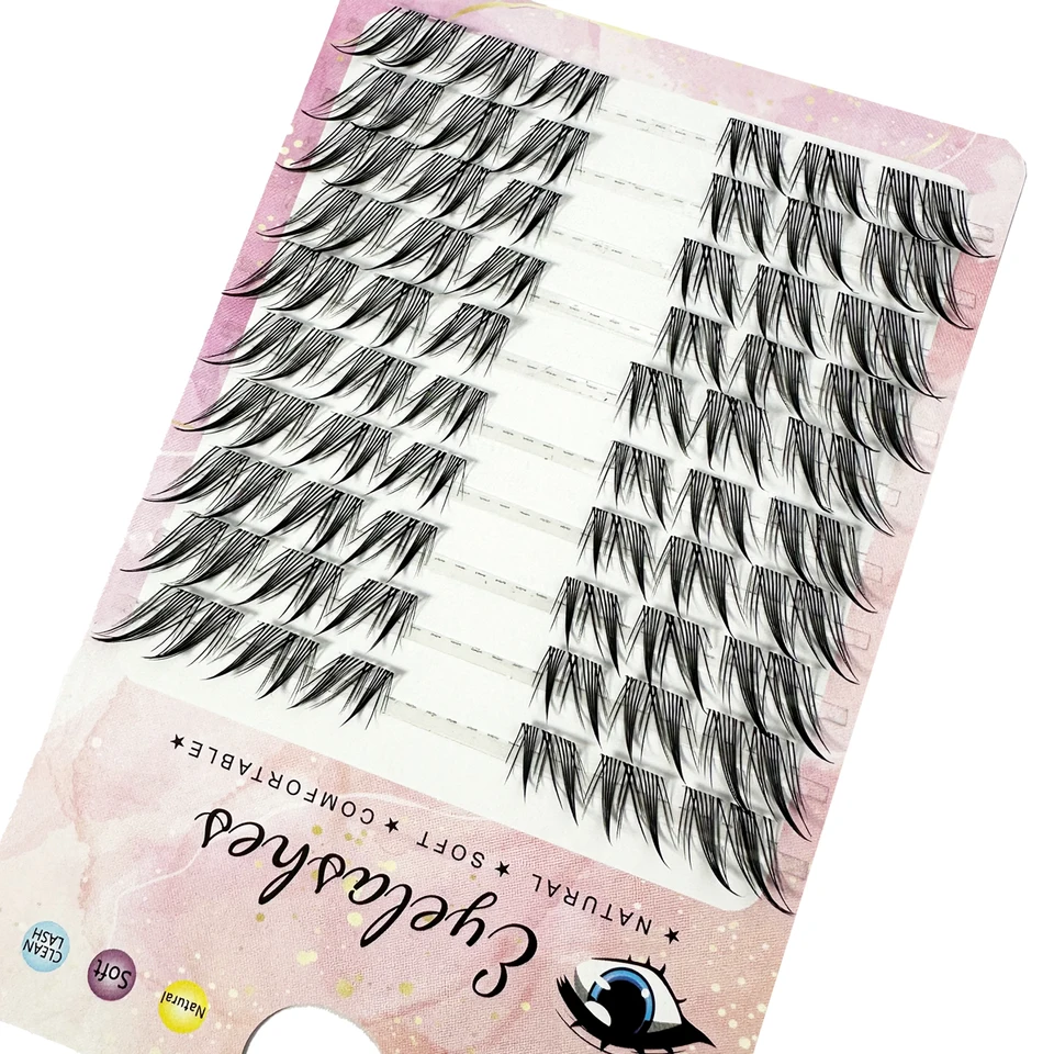 Pestañas manga de visón 5D esponjosas, pestañas individuales naturales postizas, maquillaje coreano, racimos perezosos trilogía 4