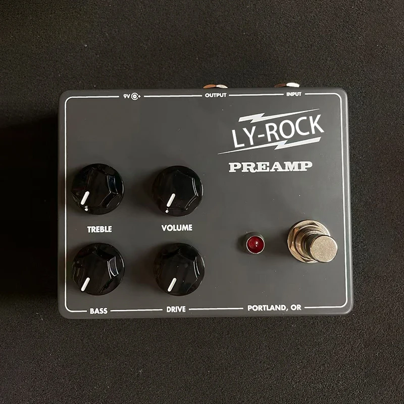 Pedal de Overdrive LY-ROCK Preamp, Controle de EQ e Ganho com 4 Botões, True Bypass, Clone Original, Pedal de Efeitos para Guitarra