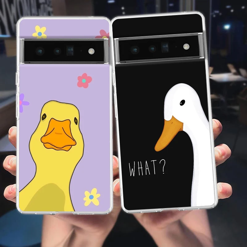 Etui na telefon Cute Goose Duck Game Cover dla Google Pixel 9 8 7 6 5 4 XL Odporne na wstrząsy 7A 6A 5A 4A 3A XL Pro 5G Transparent Shell Bags