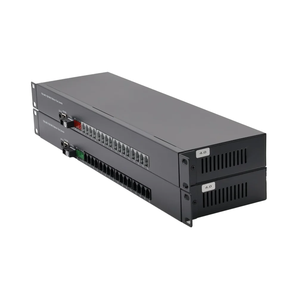 FXS FXO 32-Port 20km Single Mode Telephone Line Ethernet Converter Optical Fiber Multiplexer Fiber Optic Transceivers