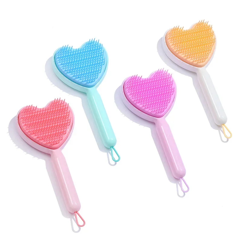 Kids and Woman Scalp Massage Comb Heart Shape Anti-static Hair Brush Hair Brush for Salon Hairdressing Styling Tool Barber Combs