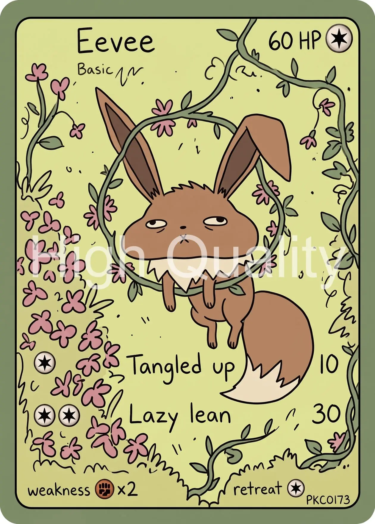 7Pcs PKM Cards PTCG Awkward Garden Doodle Style Eevee Vaporeon Jolteon Flareon Espeon Umbreon Sylveon Collection Cards PTCG