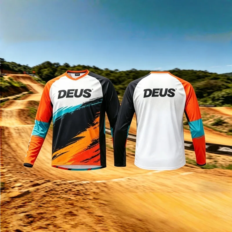 Latest Summer Bike Moto Off-road Breathable Mountain Long Sleeved Racing Professional Quick Drying Mesh T-shirt DEUS Y2K ENDURO