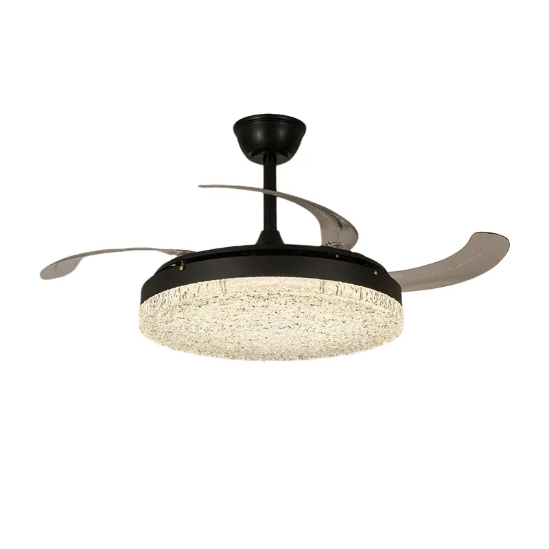 Italian-style Minimalist Restaurant Fan Light, Light Luxury Invisible Ceiling Fan Light, High-end Silent Variable Frequency Smar
