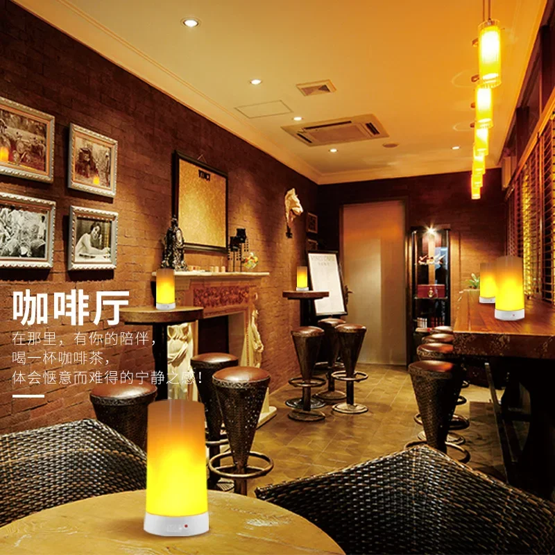 USB rechargeable LED flame lamp simulates flame effect lamp realistic flame atmosphere lamp interior decoration bar table light