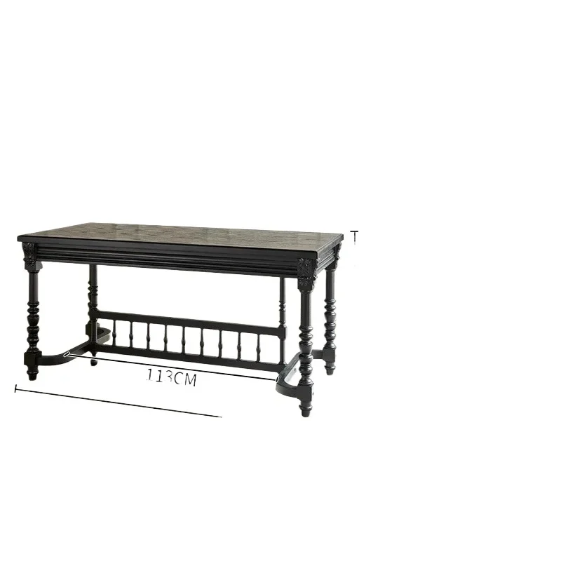 

French retro rattan solid wood chair, restaurant home back chair