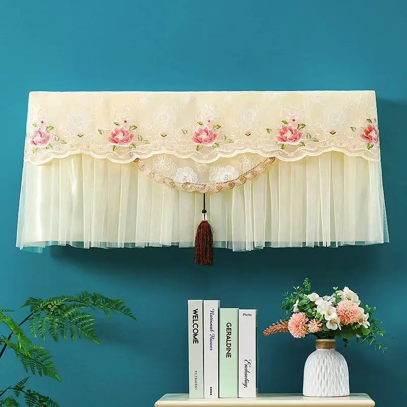 Dust-proof Cover for Wall Mounted Air Conditioner Anti-direct Blowing Lace Decorative Covers Universal Household Easy Cleaning