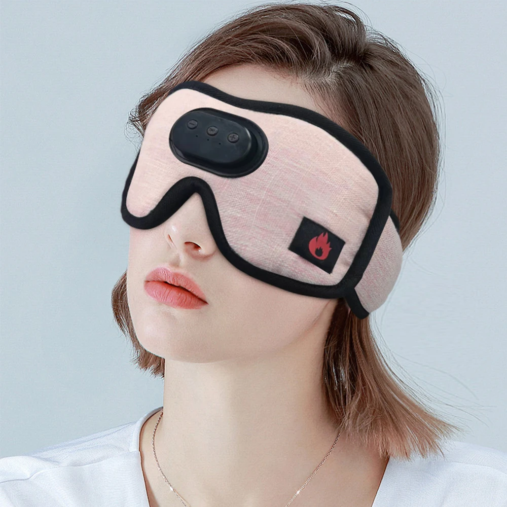 

Heated Eye Mask With Bluetooth 5.3 Wireless Relieve Eye Strain Dark Circles Dry Eye Fatigue Relief 3 Color Heating Sleeping Mask