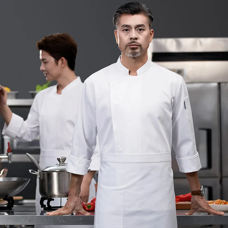 Chef vêtements de travail à manches longues automne hiver Restaurant Cuisine Cuisine occidentale Cuisine restauration cantine cuisson gâteau pain vêtements