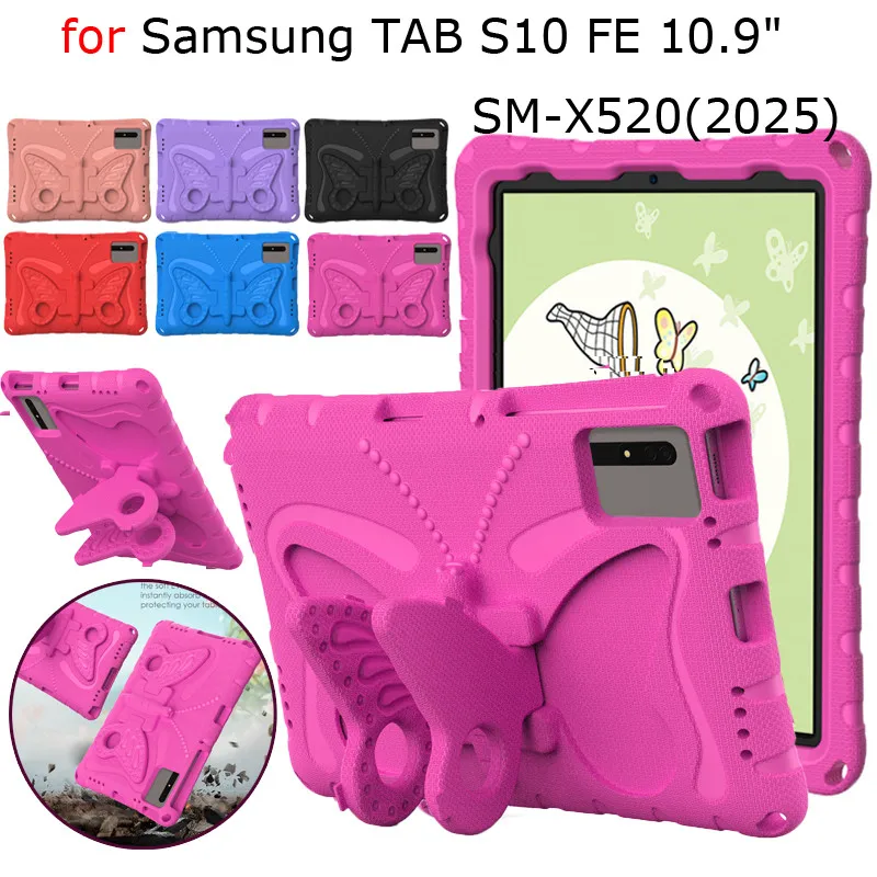 Case for Smausng Galaxy Tab S10 FE 2025 X520 A9 SM-X110 S9 FE A9 Plus S9 EF S7 S8 S6 LiteA8 A7 Lite Case Kids EVA Stand Tablet