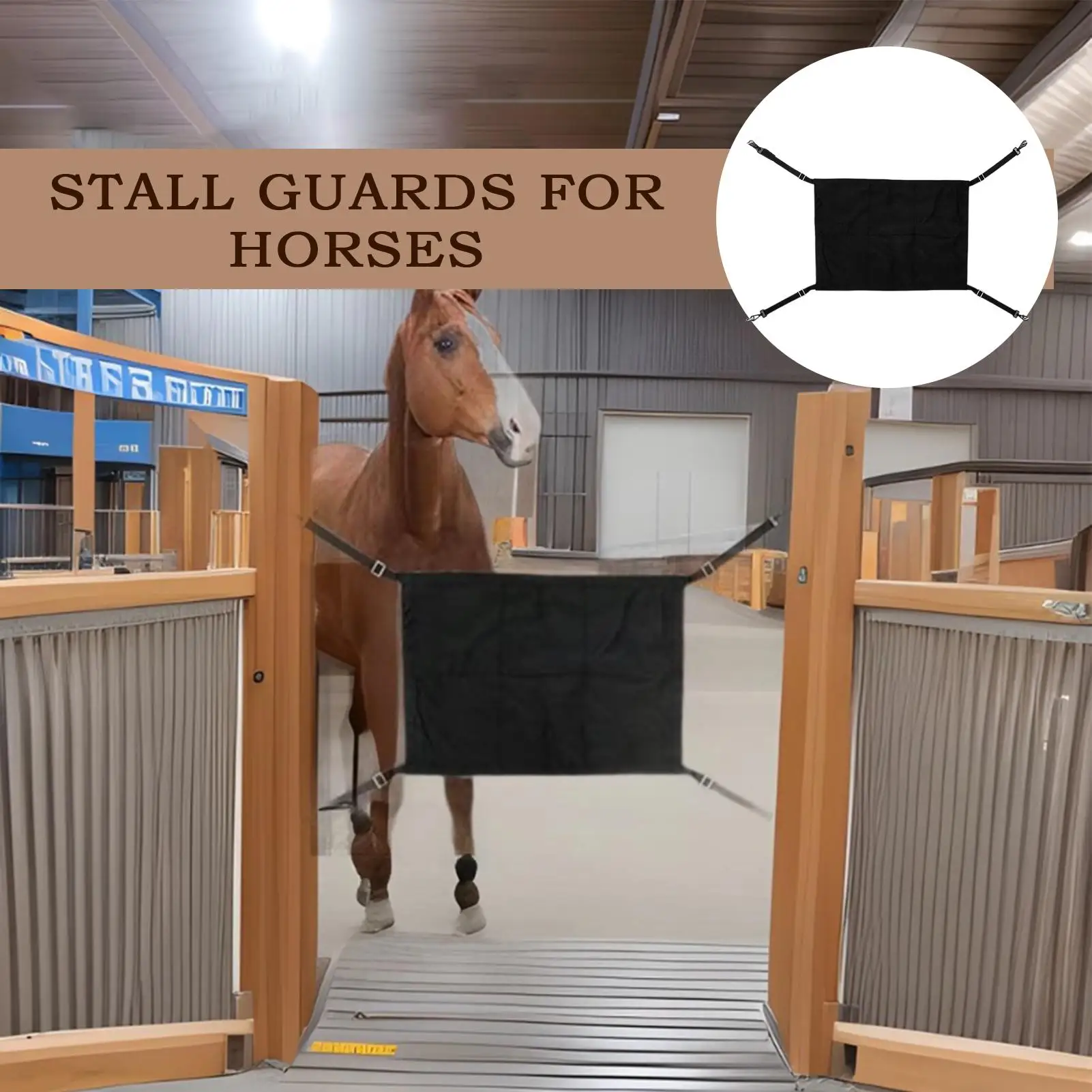 

Stall Guards For Horse Barns Aisle Guard Adjustable Straps Door Gate Frame For Riding Pasture Farm Equestrian Centers Show