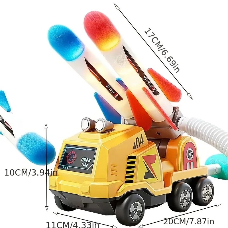 Dual Foot‑Pump Rocket Launcher Toy, Kids Stomp Launch Rocket Car Set, Outdoor Competitive Sports Game for Boys Girls - view 6