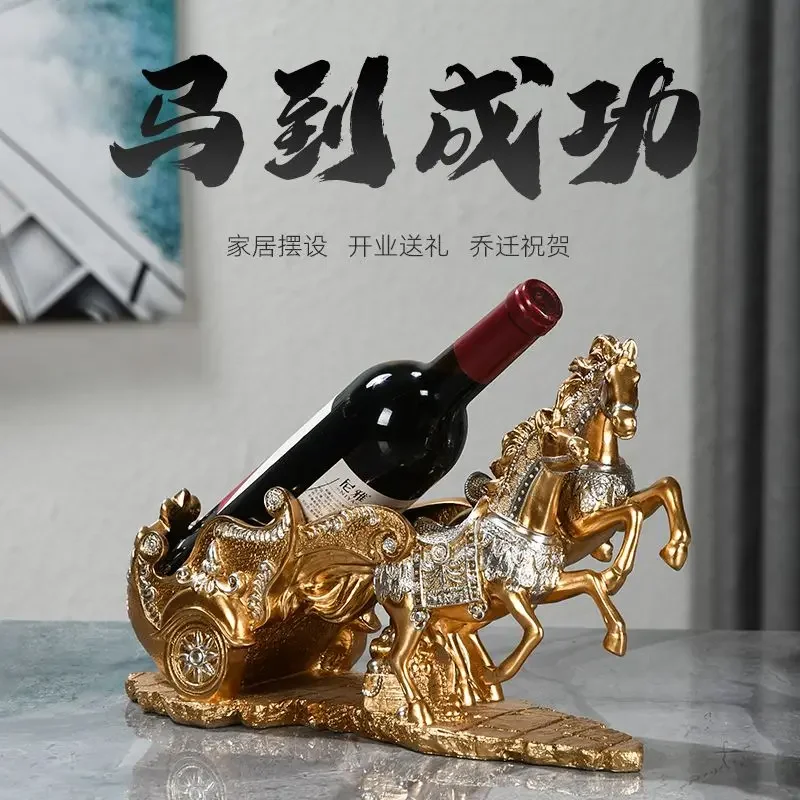 European Wine Rack Ornament Restaurant Home Soft Handicrafts Horse Housewarming Entrance Living Room Wine Cabinet Decoration