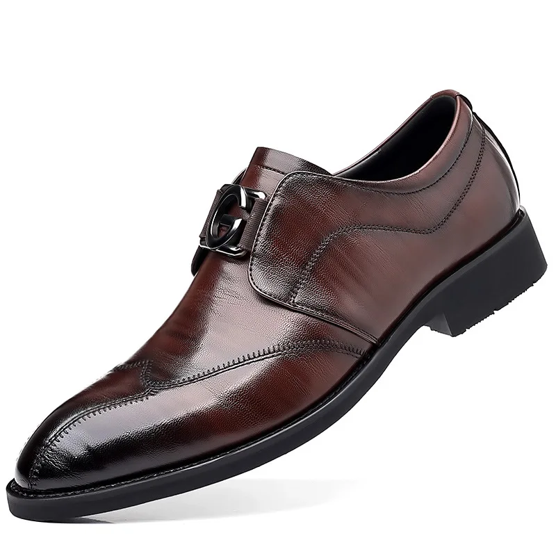 

2025 Spring Autumn New Men's Fashion Leather Shoes Designer Business Formal Casual Luxury Shoes Man Solid Color Dress Shoe Man