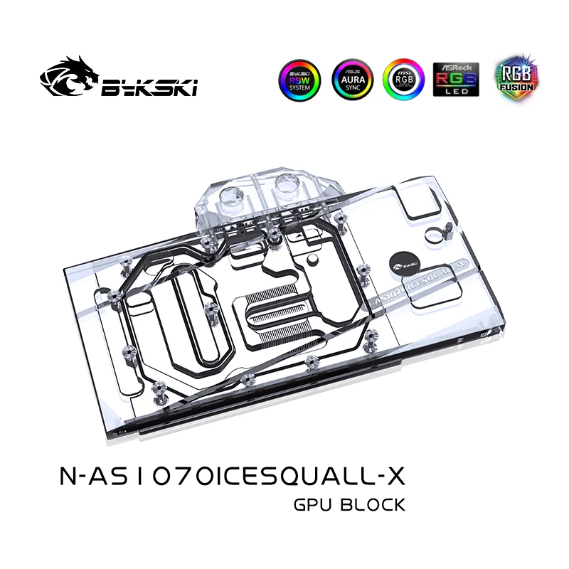 BYKSKI Water Block Use for ASUS GTX1070-O8G-SI/GAMING /GTX 1060 Dual RGB Light/Full Cover Graphics Card Copper Radiator Block