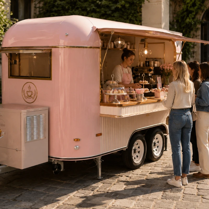 Mobile Coffee Van Equipment - Food Cart Mobile Trailer Customized Full