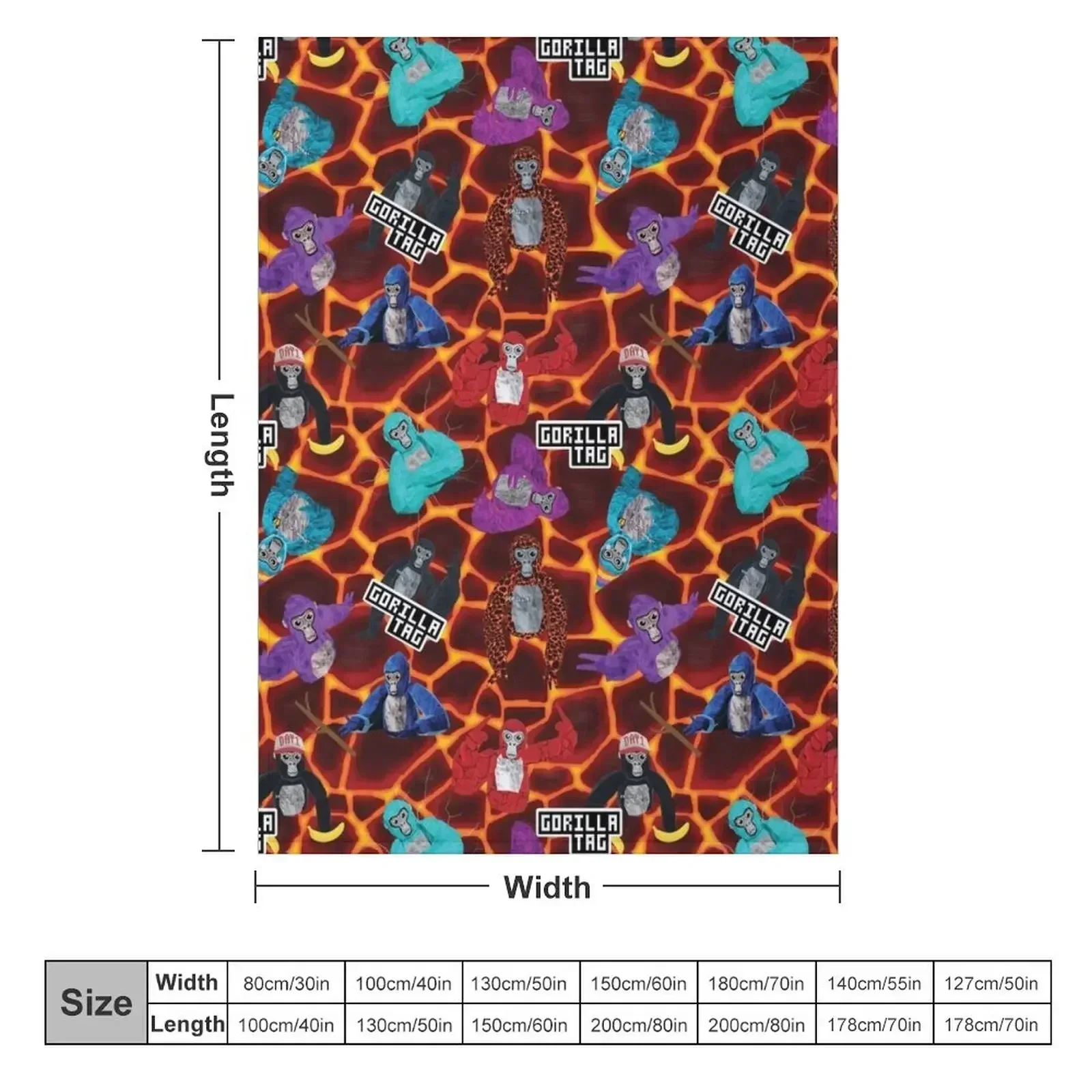 Gorilla Tag Lava Monke Party Throw Blanket couch cozy soft plush fuzzy picnic outdoor blanket