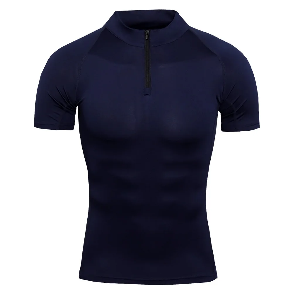 Men Shaper Shirts Zipper Slim Body Muscle Tops Sweat Dry Underwear