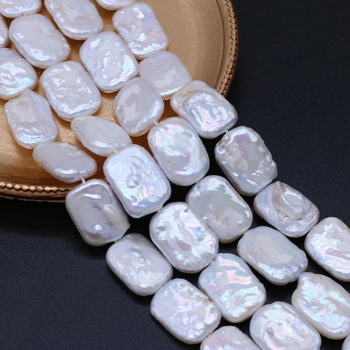 13x18mm Natural Pearl Baroque Freshwater Pearl Rectangular Beads for Jewelry Making DIY Necklace Earrings Bracelets Accessories