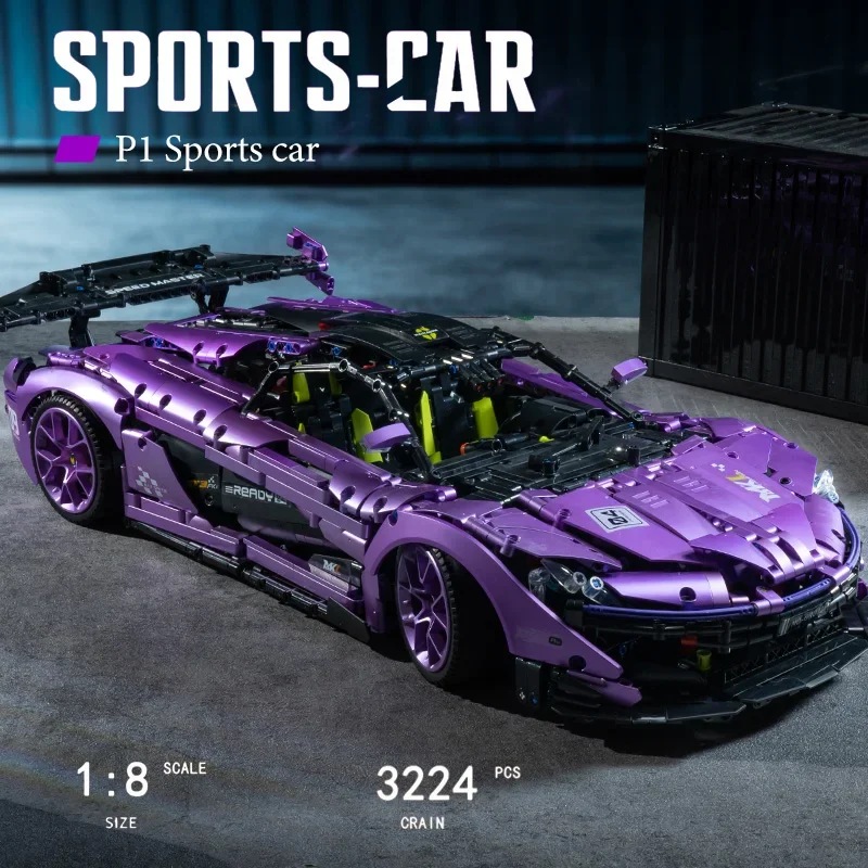 3224 قطعة التقنية 1:8 الرياضة الخارقة اللبنات الميكانيكية سرعة سباق السيارات نموذج البناء الطوب لعب للطفل MOC #1