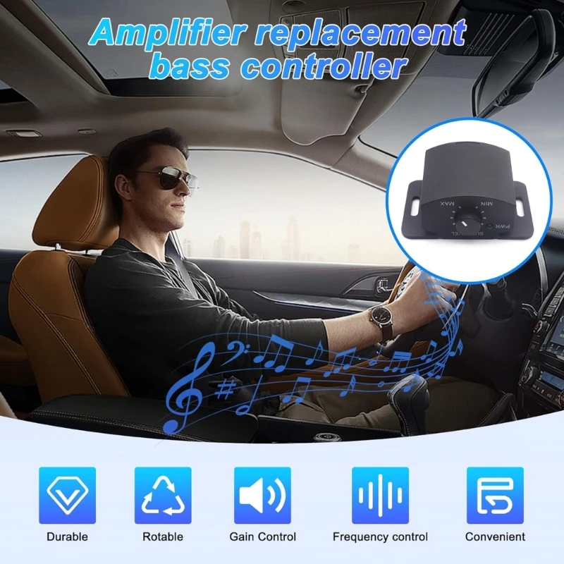 Auto-Verstärker-Lautstärkeregler, Lautsprecher-Bass-Controller, Auto-Verstärker-Sound-Einsteller, Subwoofer, Verstärker,