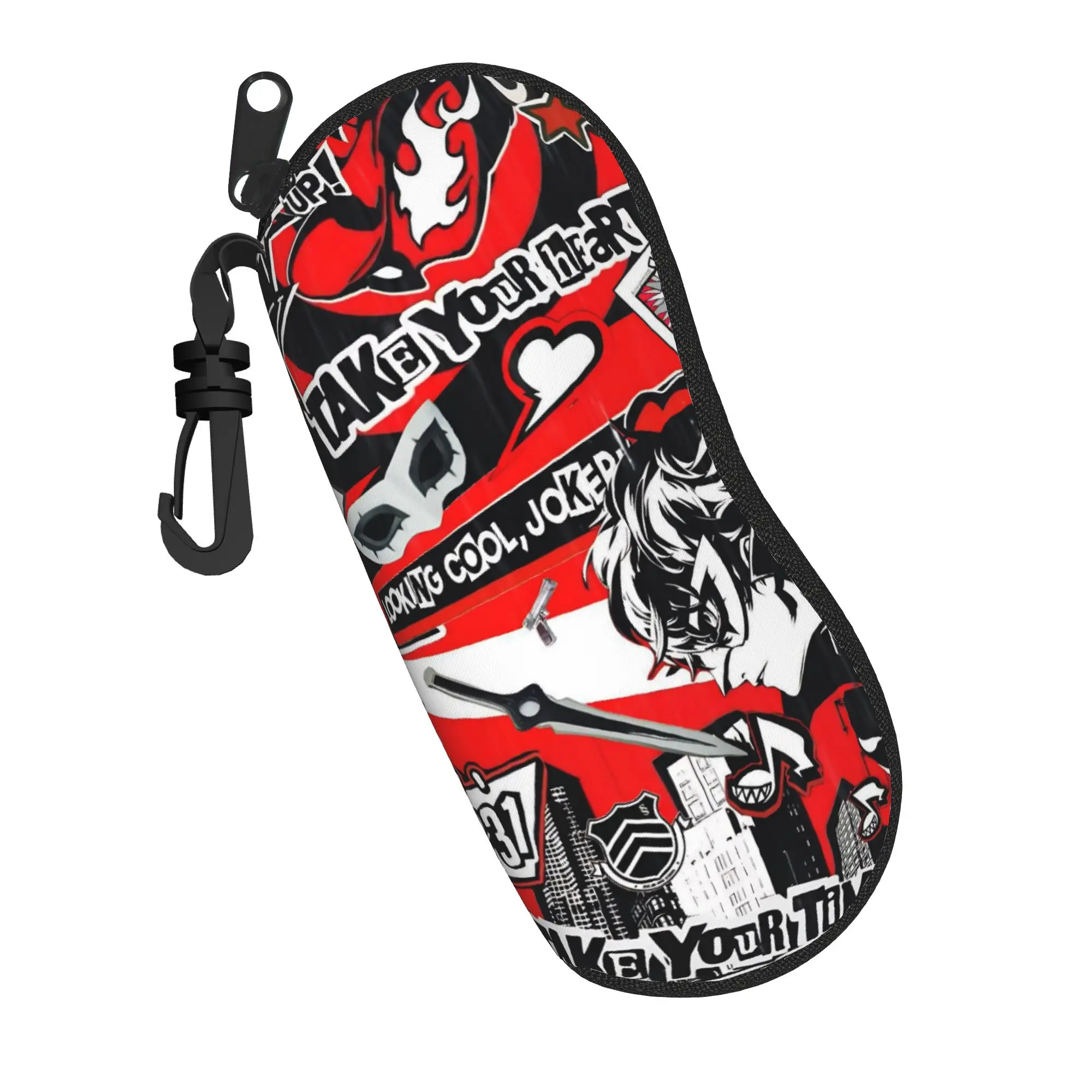 Anime P-Persona 5 Glasses Case Men Women  Sunglasses Case Classic Zipper Eyewear Box Outdoor Eyeglass Cases Cover