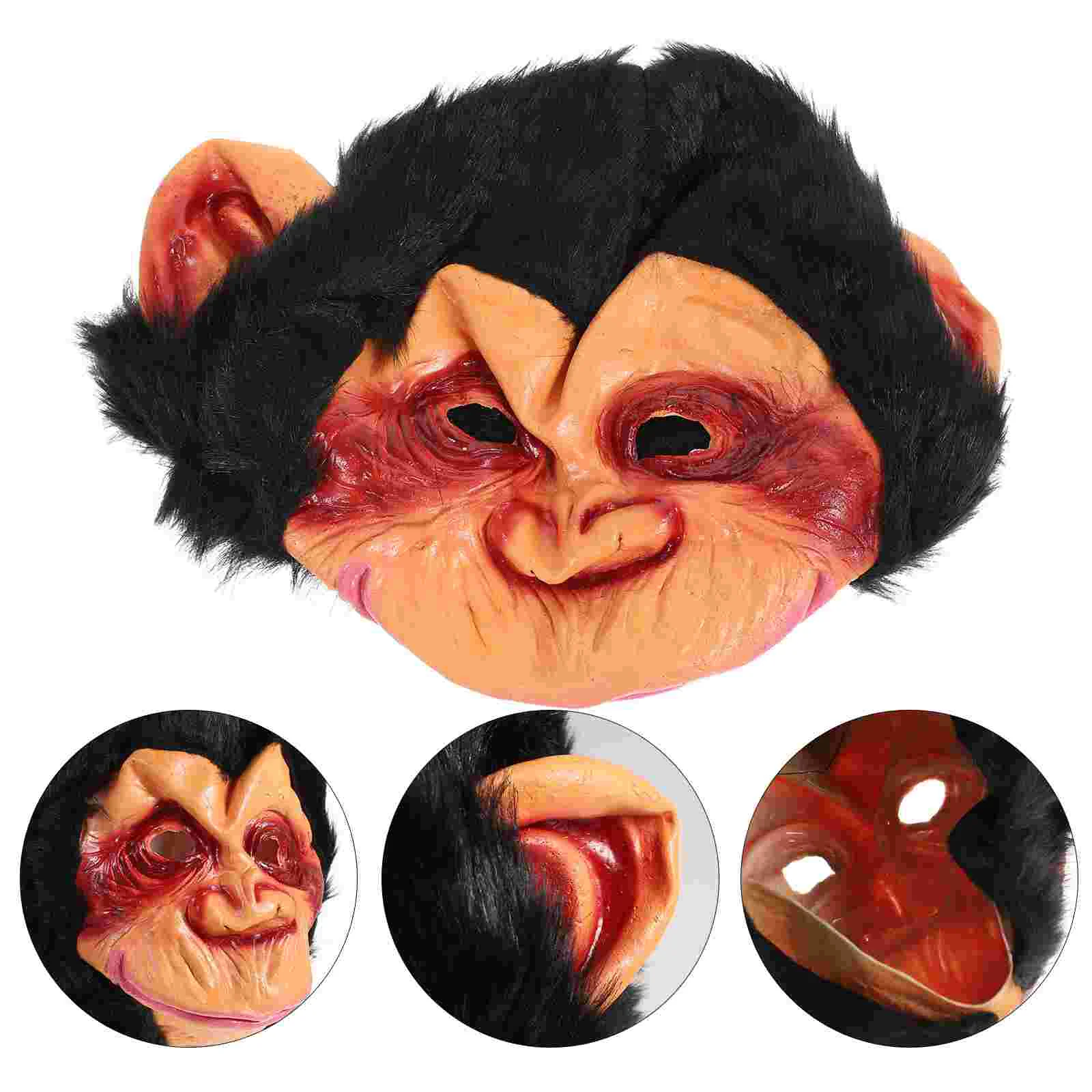 

Horror Big Mouth Monkey Headgear Orangutan Vinyl Mask Scary Party Full Face Mask Kids Party Funny Halloween Masquerade Mask