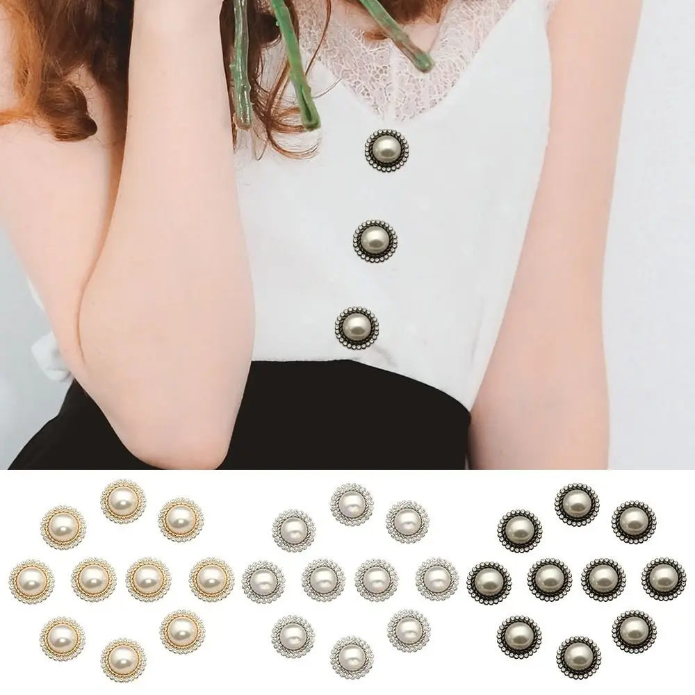 

10Pcs High Quality Sewing Button Needlework Shiny Rhinestone Pearl Clothing Buttons Sewing Accessories Shirt Buttons