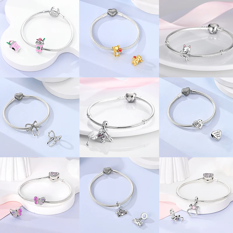 3-teiliges Charm-Perlen-Set, bunte Emaille-Tier-, Blumen- und Herz-Anhängerperlen für DIY-Armband, Halskette, Schmuckherstellung, Geschenk für Frauen und Mädchen – Detail 8