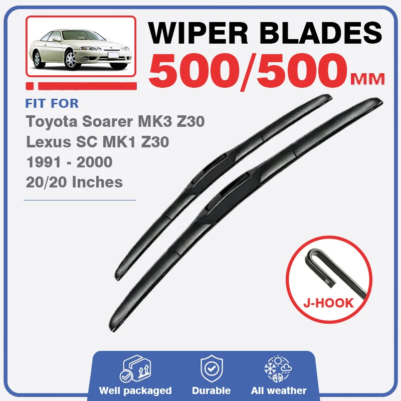 Front Wiper Blades For Toyota Soarer Z20 JZZ30 JZZ31 Lexus SC 300 400 1991 - 2000 Window Winshield Brush Accessories Parts 1992