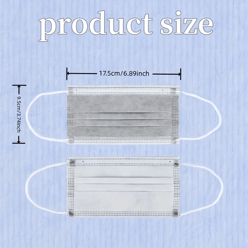 200 stuks verdikte grijze wegwerpmaskers - 3-laags ademend en comfortabel, verstelbare oorlussen en veilige neuspads - 200/100/50/10 stuks goedkoop voor thuisgebruik, kan in bulk worden gekocht, perfect voor buitenactiviteiten